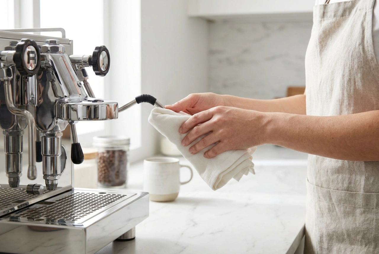 Ammattikäyttöön tarkoitetun espressokoneen puhdistus ja huolto