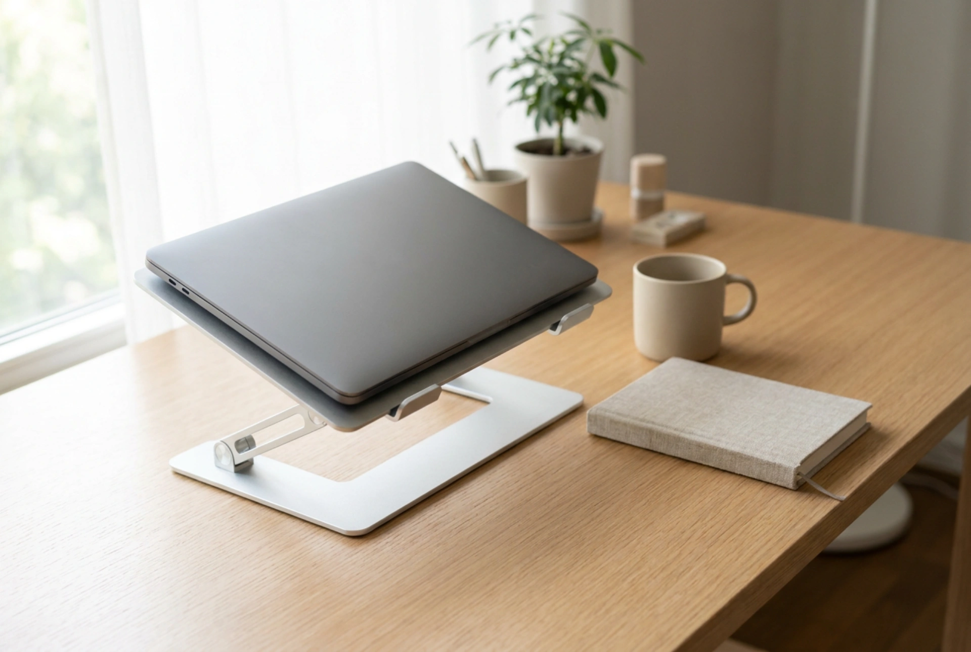 Säädettävä kannettavan tietokoneen teline ja ergonominen näytön korkeus