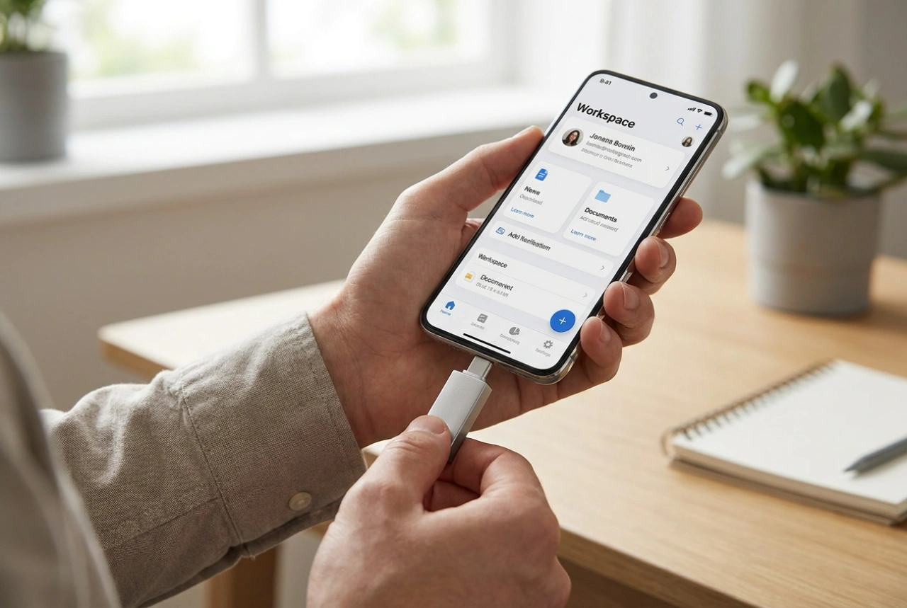 Kuinka yhdistää USB-C-muistitikku puhelimeen ja järjestää tiedostot
