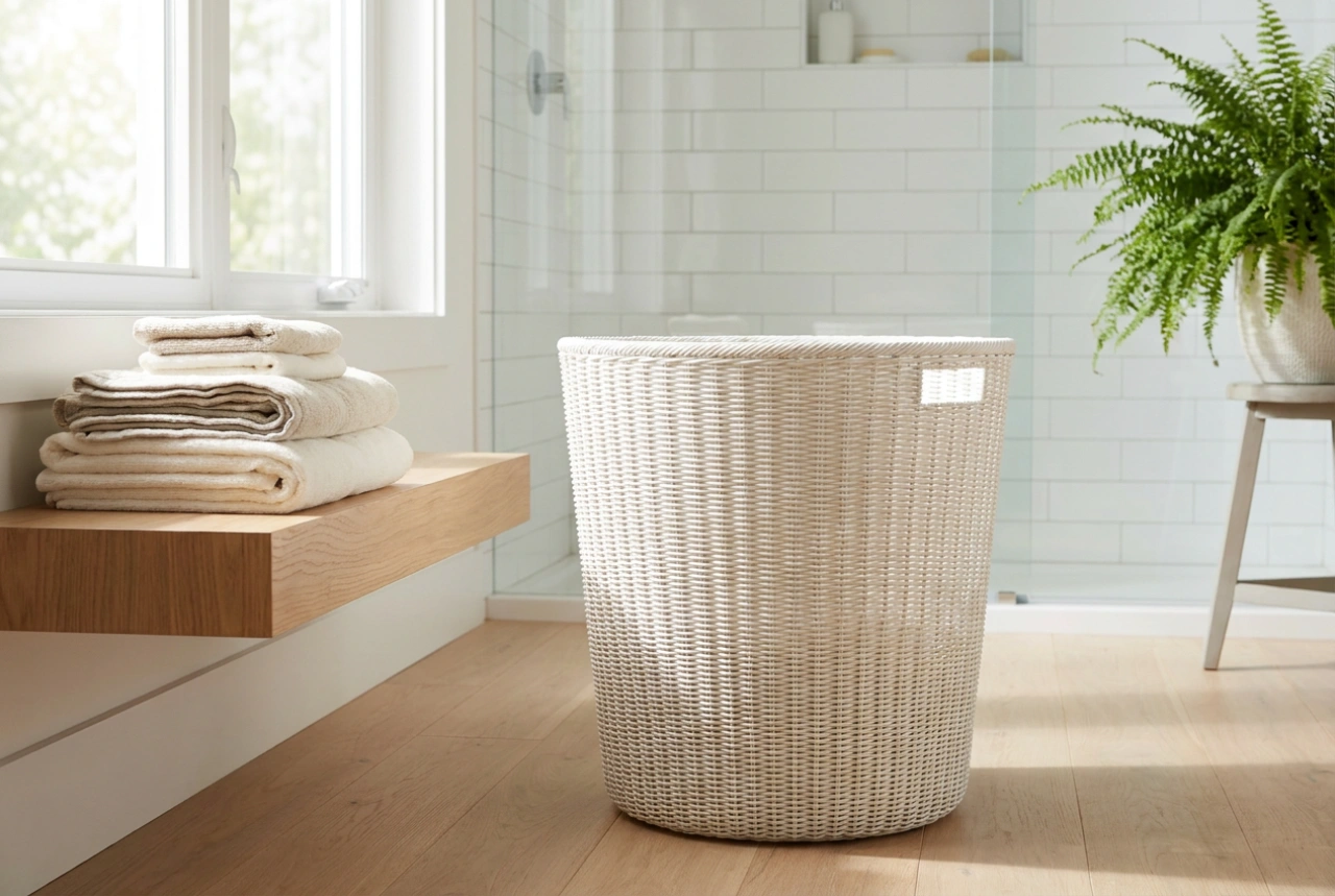Käytännöllinen pyykkikori kylpyhuoneeseen ilman kosteusongelmia