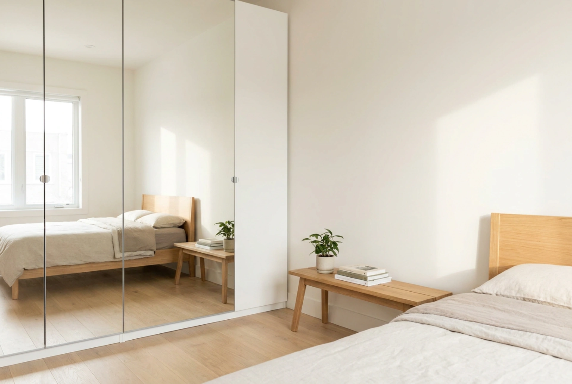Peililiukuovelliset vaatekaapit ja huonekalujen ergonominen sijoittelu