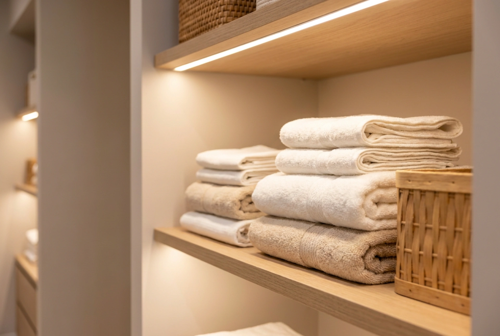 Vaatekaapin LED-valot ja hyllyjen käytännöllinen valaiseminen