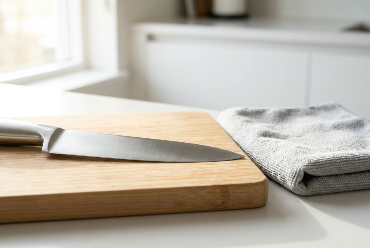 Sähköisen lihanleikkuuveitsen turvallinen puhdistus käytön jälkeen