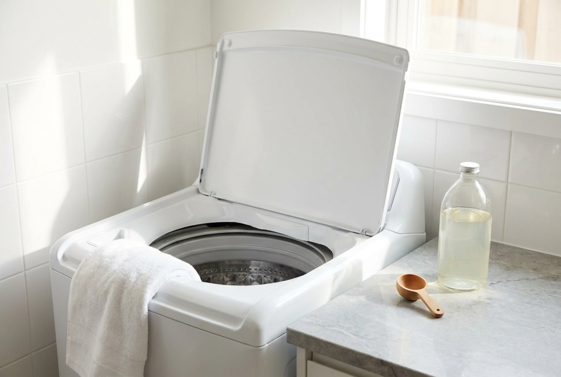 Päältä täytettävän pesukoneen ergonominen ja tehokas käyttö